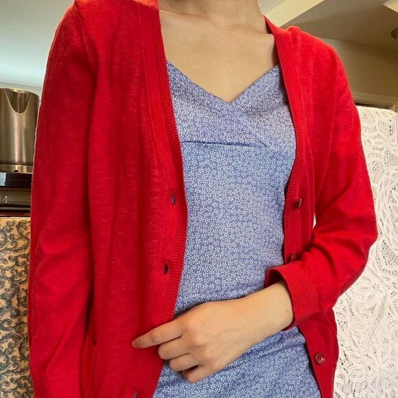 Laura Ashley Vintage Red Orange Cardigan – S - Picture 6 of 14
